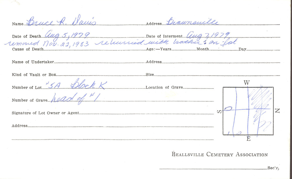 burial card